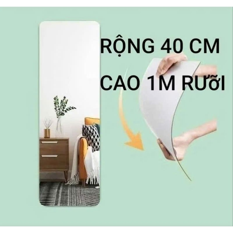 GƯƠNG DÁN TƯỜNG NGUYÊN 1 TẤM CAO 150CM RỘNG 40 CM
